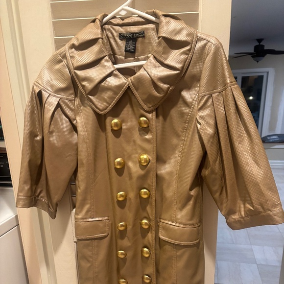 Vertigo Paris Jackets & Blazers - Vertigo Paris Rain Jacket Gold with gold buttons size small